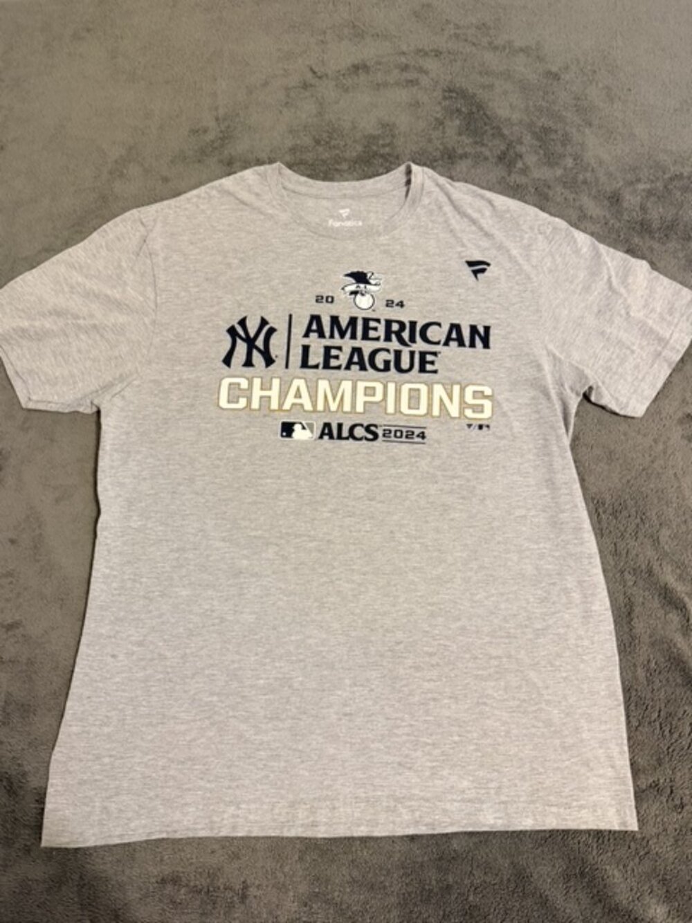 Yankees 2024 ALCS Champions T-Shirt Mens L Gray Fanatics